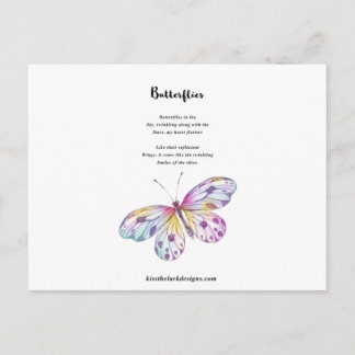 Butterflies Poem Briefkaart