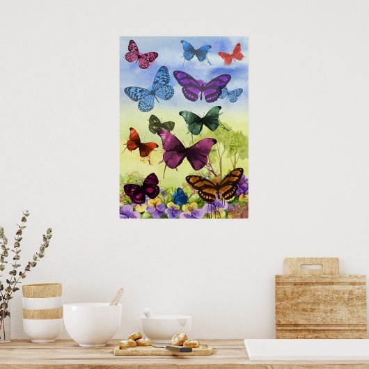 Butterflies Poster (Keuken)