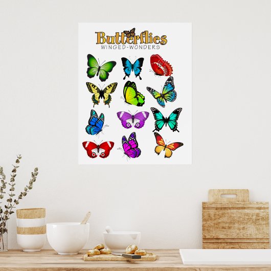 Butterflies Poster (Keuken)