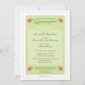 Butterflies Quinceanera Invitation (sage) Kaart (Achterkant)