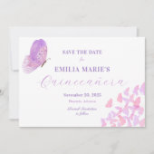 Butterflies Quinceañera Save The Date (Voorkant)