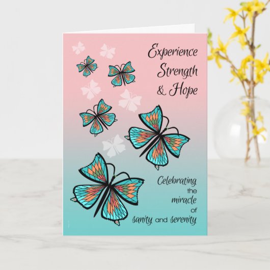 Butterflies Recovery Verjaardag Jubileum Kaart (Gele Bloem)