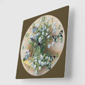 Butterflies rond de vloer vierkante klok (Hoek)