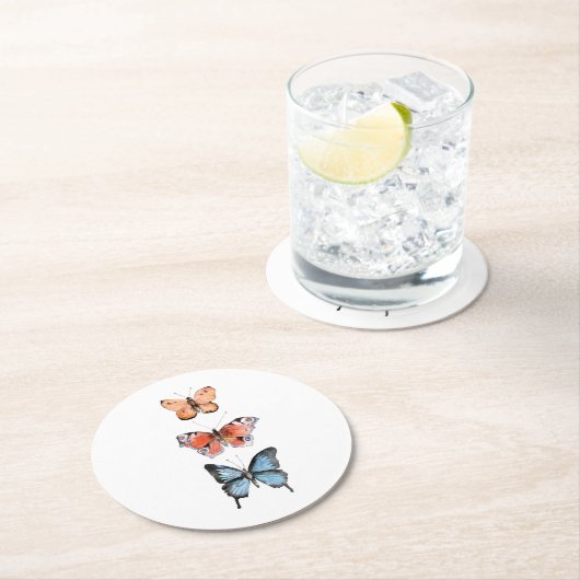 Butterflies Ronde Kartonnen Onderzetter (Insitu)