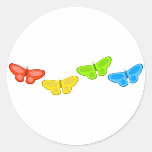 Butterflies Ronde Sticker (Voorkant)