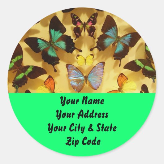 Butterflies Ronde Sticker (Voorkant)