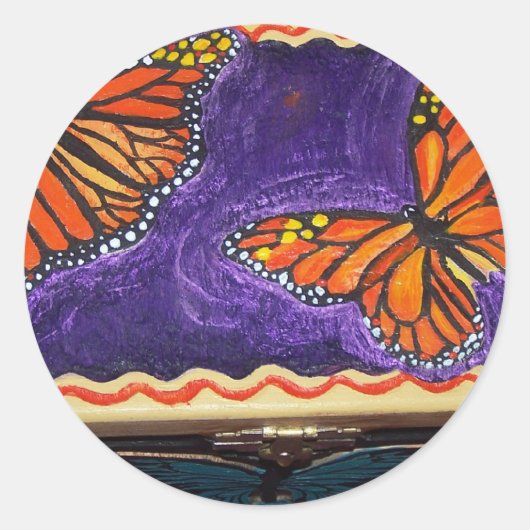 Butterflies Ronde Sticker (Voorkant)