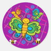 Butterflies Ronde Sticker (Voorkant)