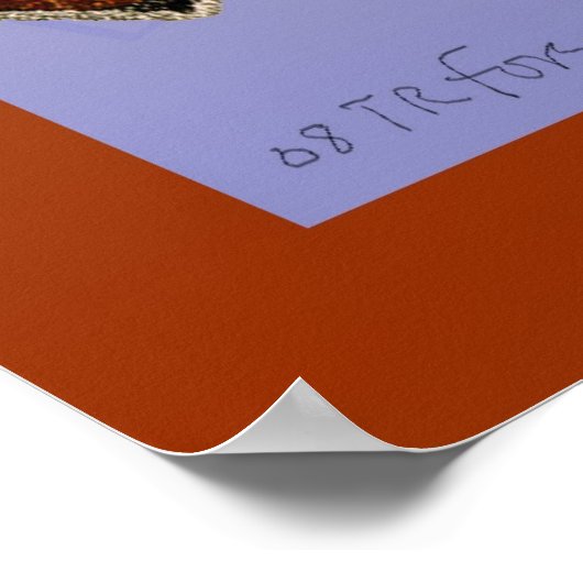 Butterflies rood blauw abstract schilderij poster (Hoek)