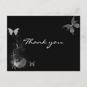 Butterflies Roos Flourt Black White Hartelijk dank Briefkaart