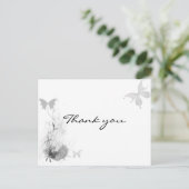 Butterflies Roos Flourt Black White Hartelijk dank Briefkaart (Staand voorkant)