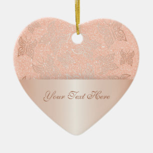 Butterflies Roos Gold personaliseren Keramisch Ornament