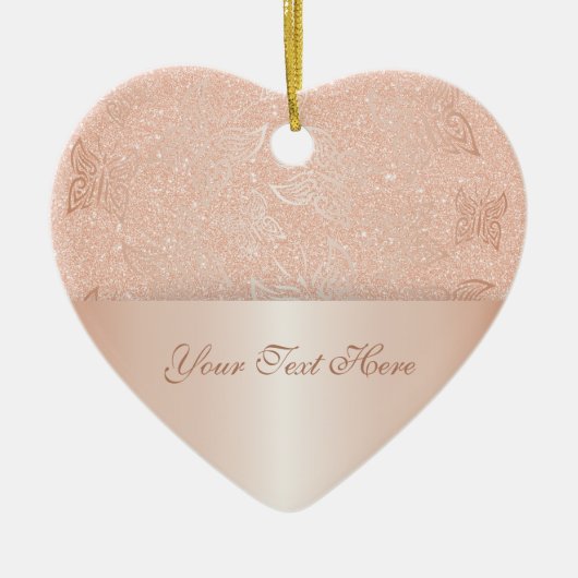 Butterflies Roos Gold personaliseren Keramisch Ornament (Voorkant)
