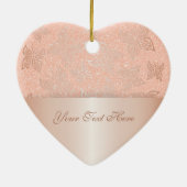 Butterflies Roos Gold personaliseren Keramisch Ornament (Achterkant)