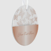 Butterflies Roos Gold personaliseren Ornament (voorkant)