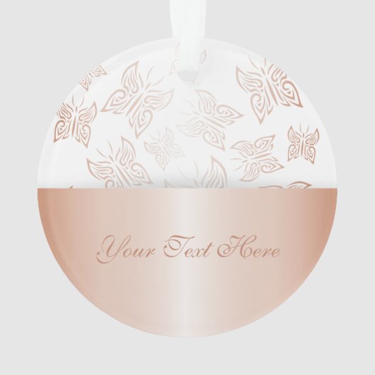Butterflies Roos Gold personaliseren Ornament (achterkant)