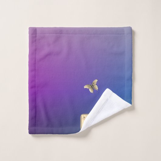 Butterflies, Roos Hearts Gradiënt Blue Towel Bad Handdoek (Wasdoekje)