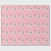 Butterflies roze bruiloft gunst dank u wrap cadeaupapier (Vlak)
