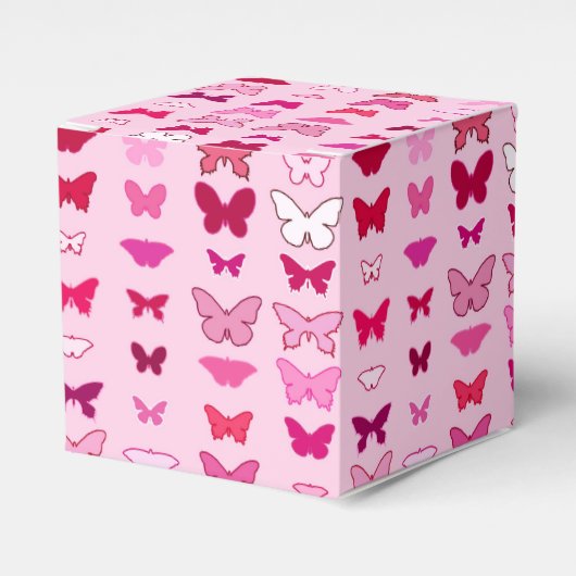 Butterflies, roze en fuchsia bedankdoosjes (Voorkant Zijde)