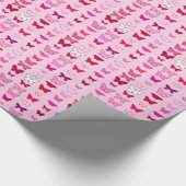 Butterflies, roze en fuchsia cadeaupapier (Hoek)