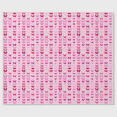 Butterflies, roze en fuchsia cadeaupapier (Vlak)