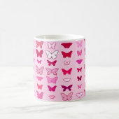 Butterflies, roze en fuchsia koffiemok (Center)
