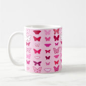 Butterflies, roze en fuchsia koffiemok (Links)