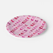 Butterflies, roze en fuchsia papieren bordje (Gekanteld)