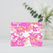 Butterflies, roze, fuchsie en koraal briefkaart (Staand voorkant)