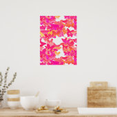 Butterflies, roze, fuchsie en koraal poster (Keuken)