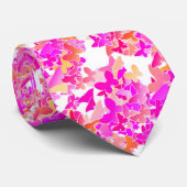 Butterflies, roze, fuchsie en koraal stropdas (Opgerold)