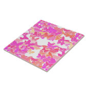 Butterflies, roze, fuchsie en koraal tegeltje (Zijkant)