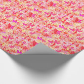Butterflies, roze, perzik, koraal cadeaupapier (Hoek)