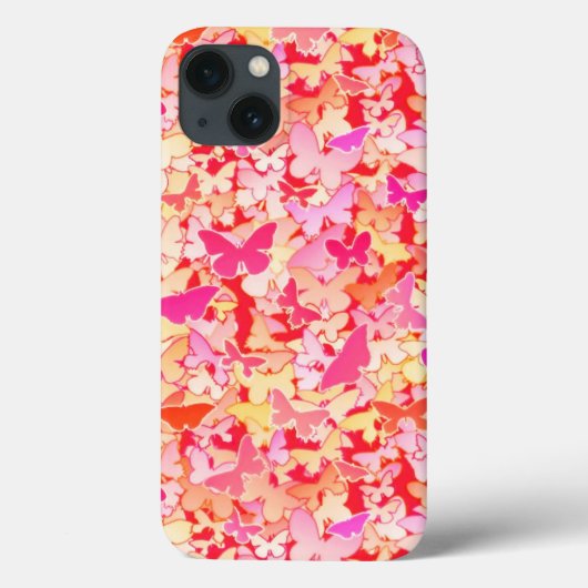 Butterflies, roze, perzik, koraal Case-Mate iPhone case (Achterkant)