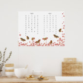 Butterflies & Sakura Hiragana Katakana Japanse po Poster (Keuken)