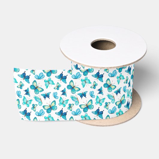 Butterflies Satin Ribbon Satijnen Lint (Spoel)