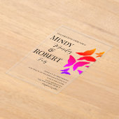 Butterflies Script Rainbow Wedding Invitation Acryl Uitnodigingen (Laagn)