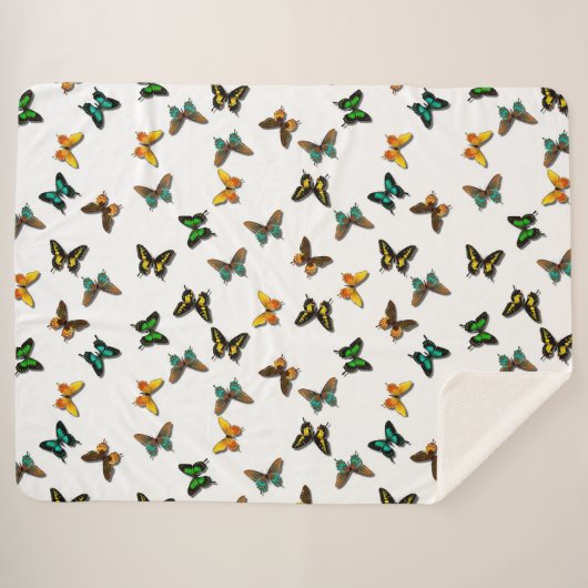 Butterflies Sherpa Deken (Voorkant (horizontaal))