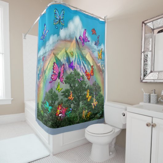 Butterflies Shower Curtain Douchegordijn (In situ)