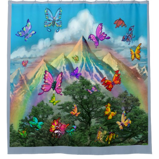 Butterflies Shower Curtain Douchegordijn (Voorkant)
