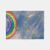 Butterflies Sky Rainbow | Gepersonaliseerde naam Fleece Deken (Voorkant (Horizontaal))