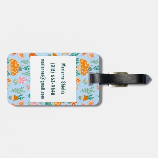 Butterflies Slakken en paddenstoelen GEPERSONALISE Bagagelabel (Achterkant horizontaal)