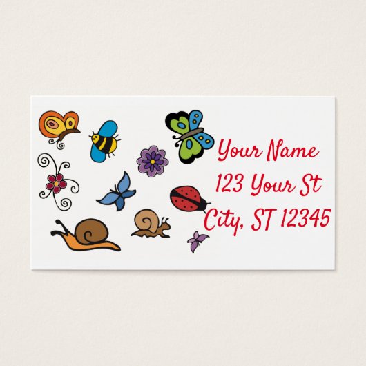 Butterflies Snagels snijdt Thunder_Cove Visitekaartje (Voorkant)