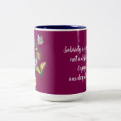 butterflies sobriety symbol slogan2 mug tweekleurige koffiemok (Center)