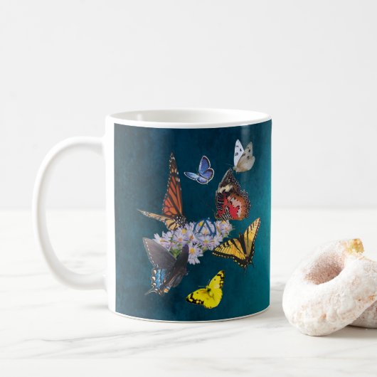 butterflies sobriety symbol slogan mug koffiemok (Met donut)