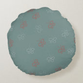Butterflies Stars Sage Green Rond Kussen (Achterkant)