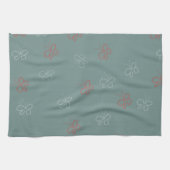 Butterflies Stars Sage Green Theedoek (Horizontaal)