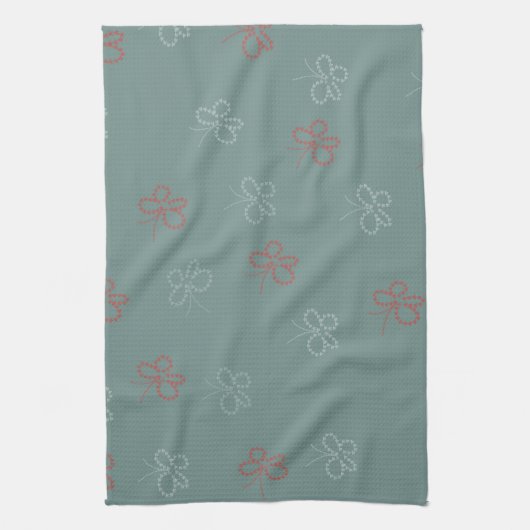 Butterflies Stars Sage Green Theedoek (Verticaal)