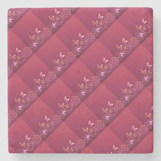 Butterflies Stenen Onderzetter (Voorkant)