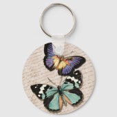 Butterflies Stijl Franse Manuscript Sleutelhanger (Voorkant)